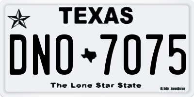TX license plate DNO7075