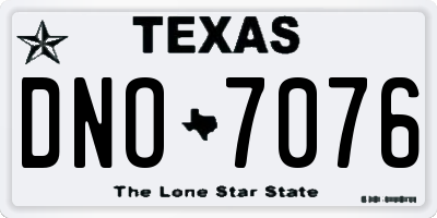 TX license plate DNO7076