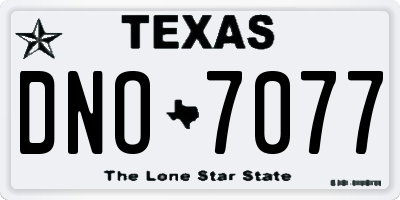 TX license plate DNO7077