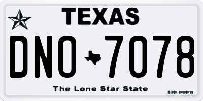 TX license plate DNO7078