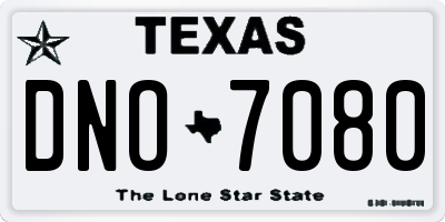 TX license plate DNO7080