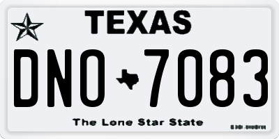 TX license plate DNO7083