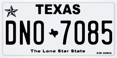 TX license plate DNO7085