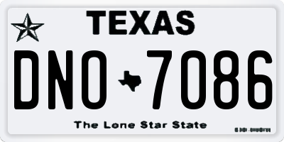 TX license plate DNO7086