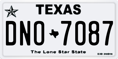 TX license plate DNO7087