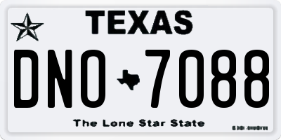 TX license plate DNO7088