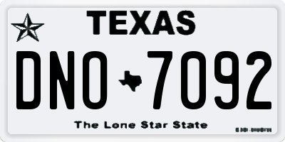 TX license plate DNO7092