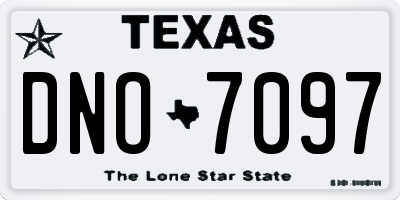 TX license plate DNO7097