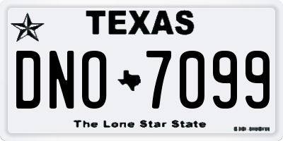 TX license plate DNO7099