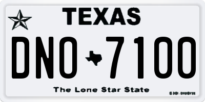 TX license plate DNO7100