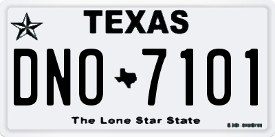 TX license plate DNO7101