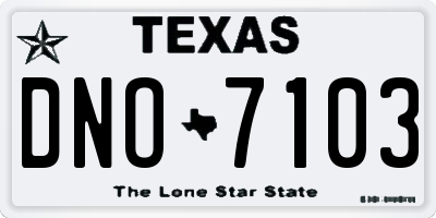 TX license plate DNO7103