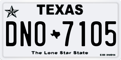 TX license plate DNO7105