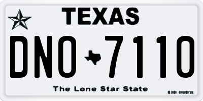 TX license plate DNO7110