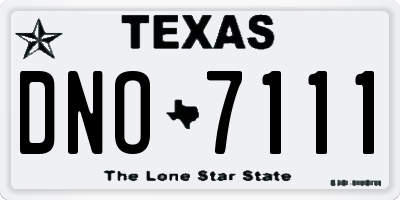 TX license plate DNO7111