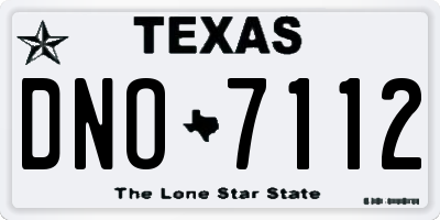 TX license plate DNO7112