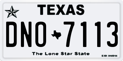 TX license plate DNO7113