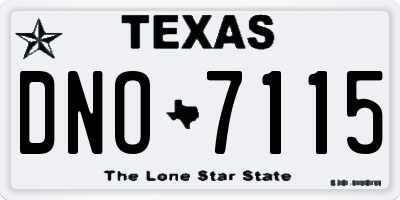 TX license plate DNO7115