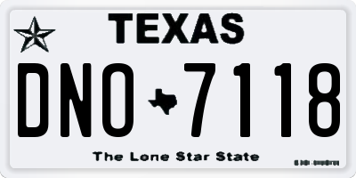 TX license plate DNO7118