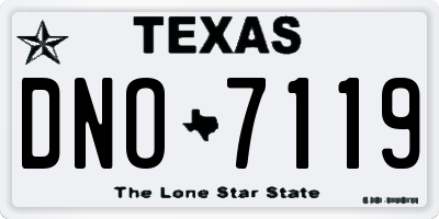 TX license plate DNO7119