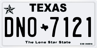 TX license plate DNO7121
