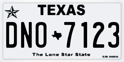 TX license plate DNO7123