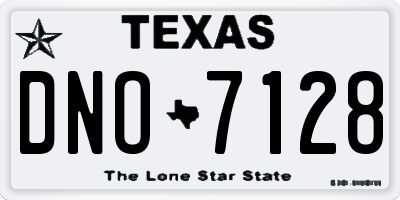TX license plate DNO7128