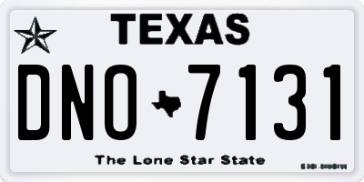 TX license plate DNO7131