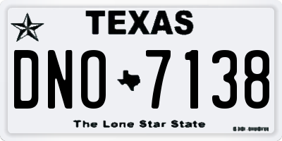 TX license plate DNO7138