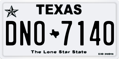 TX license plate DNO7140