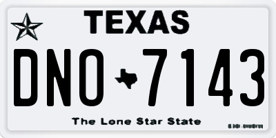 TX license plate DNO7143