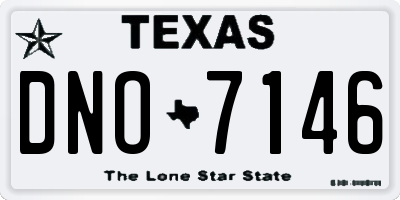 TX license plate DNO7146