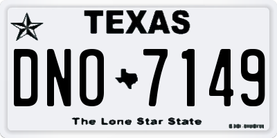 TX license plate DNO7149