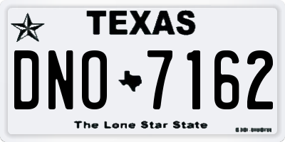 TX license plate DNO7162