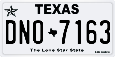 TX license plate DNO7163
