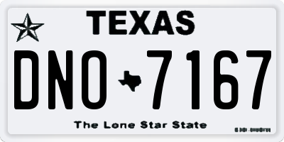 TX license plate DNO7167