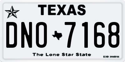 TX license plate DNO7168