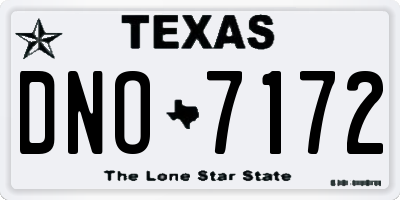 TX license plate DNO7172