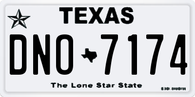 TX license plate DNO7174