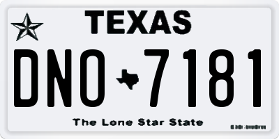TX license plate DNO7181