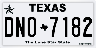 TX license plate DNO7182