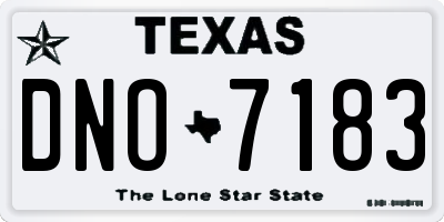 TX license plate DNO7183