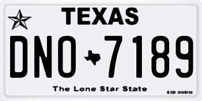 TX license plate DNO7189