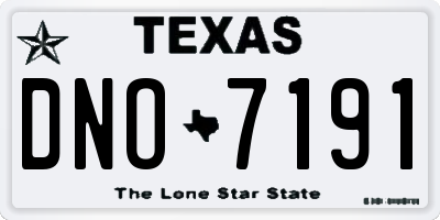 TX license plate DNO7191
