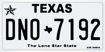 TX license plate DNO7192