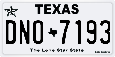 TX license plate DNO7193