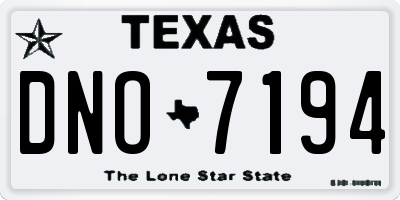 TX license plate DNO7194