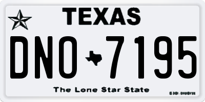 TX license plate DNO7195