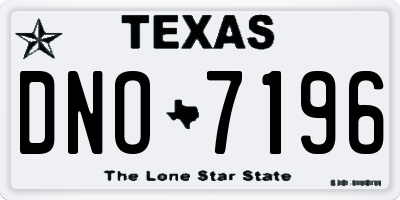 TX license plate DNO7196