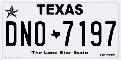 TX license plate DNO7197